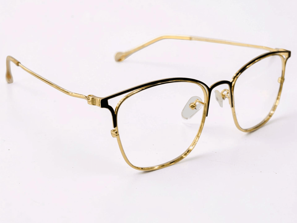 Square Metal Optical Frame – Black & Gold - Glow Opticals