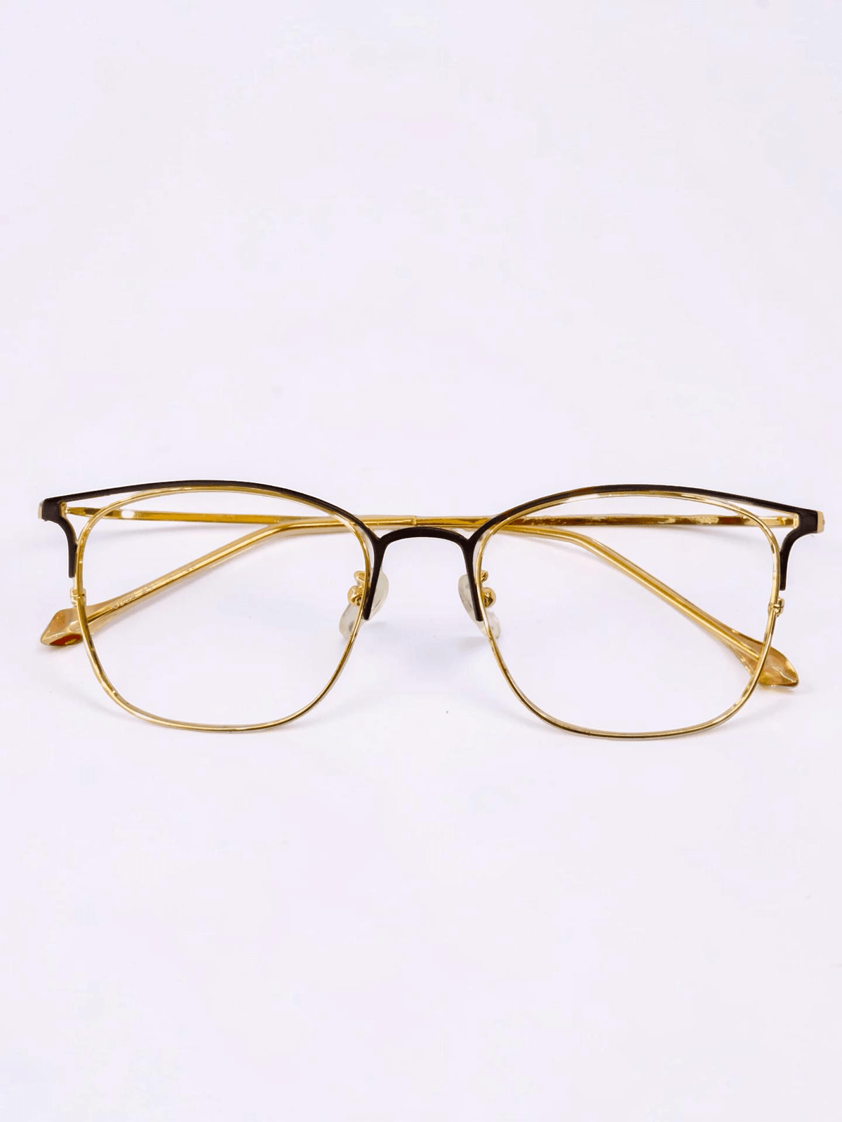 Square Metal Optical Frame – Black & Gold - Glow Opticals