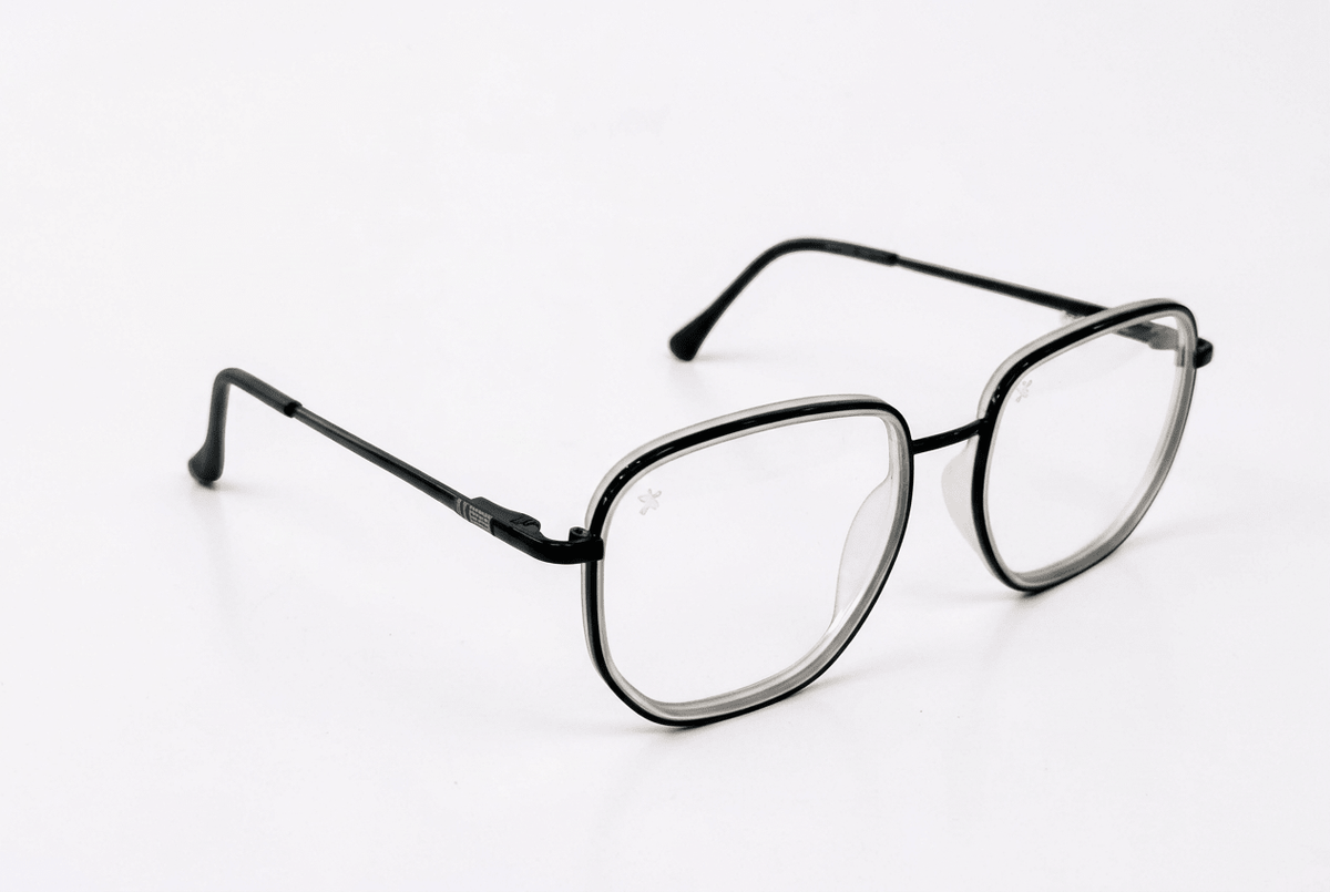 Square Metal Optical Frame – Matte Black - Glow Opticals