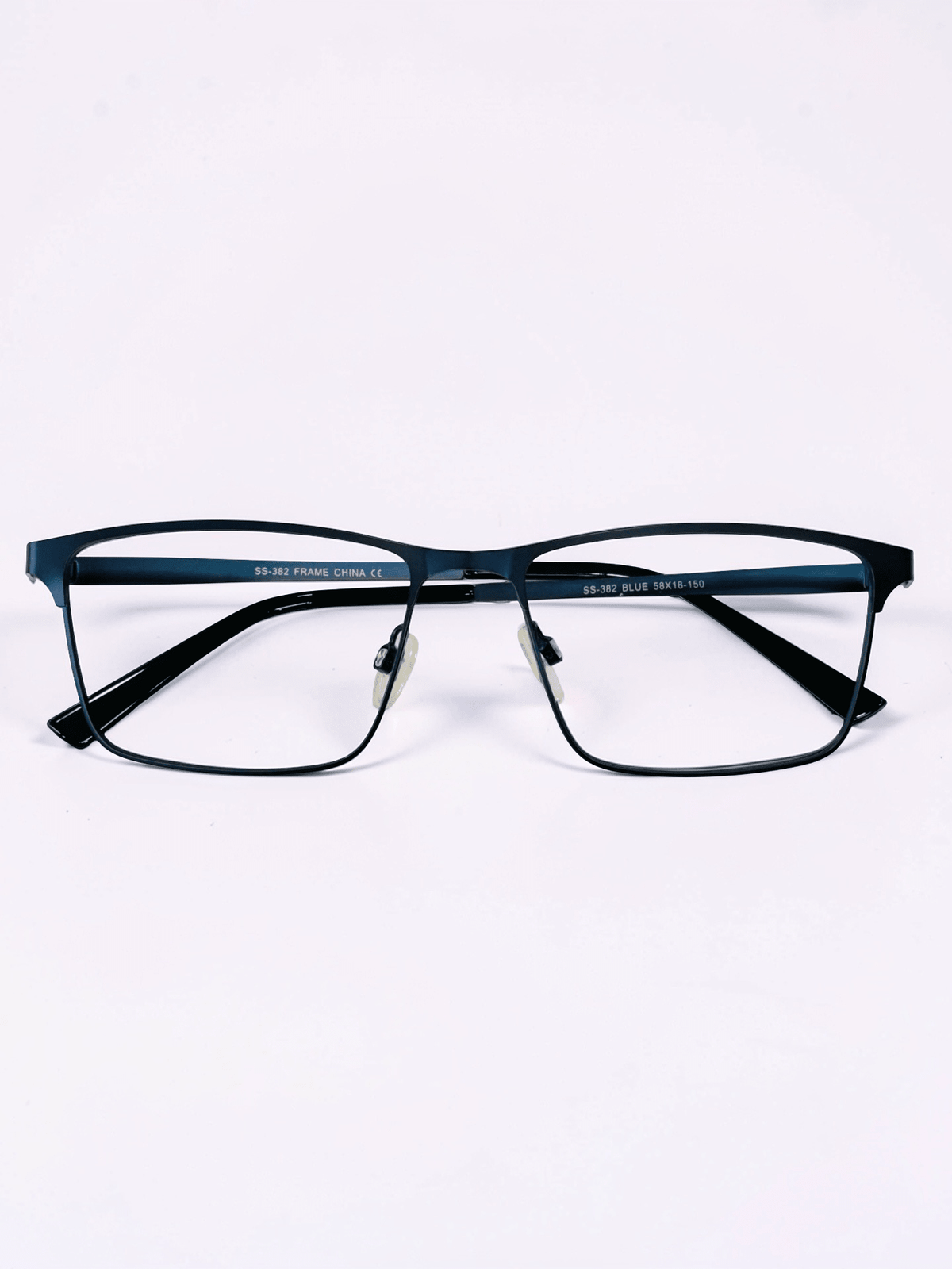 SS-382 Blue Metal Optical Frame - Glow Opticals