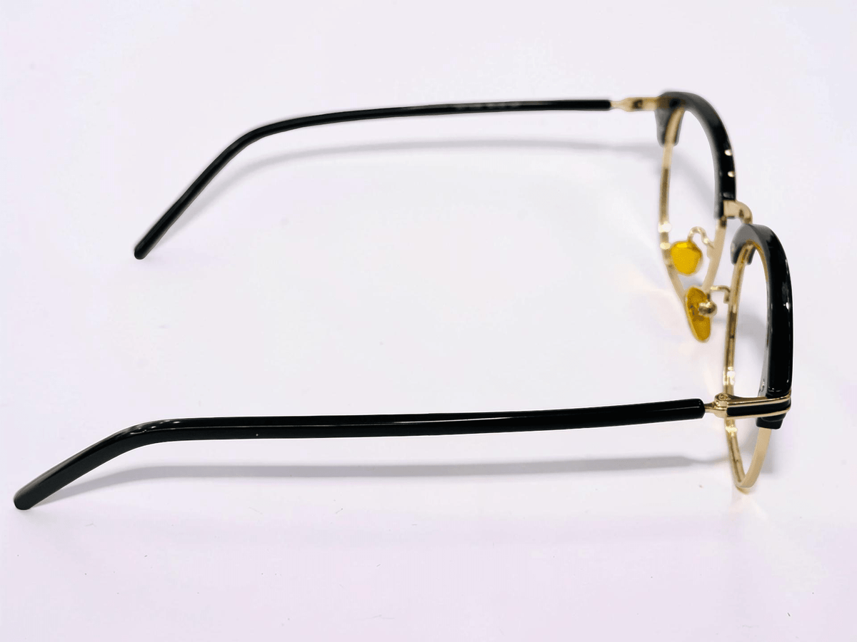 Unisex Browline Optical Frame — Black & Gold | Rayla - Glow Opticals