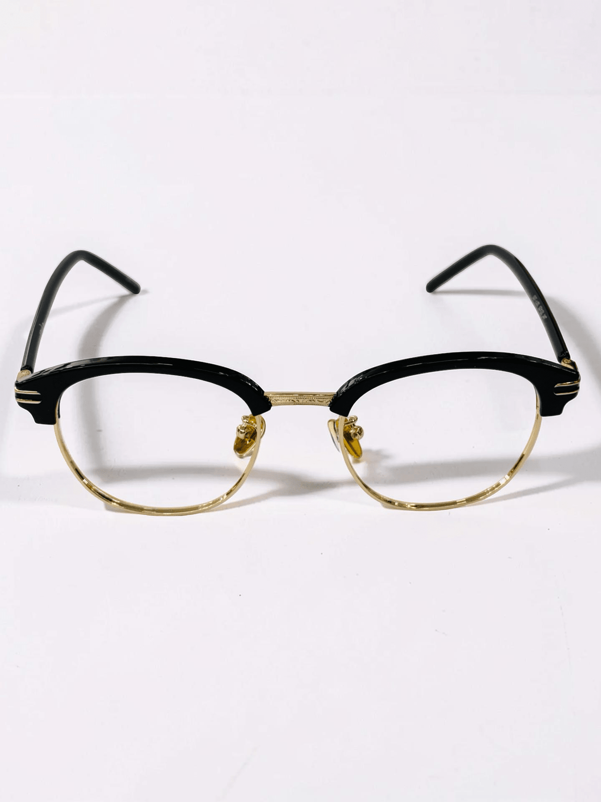 Unisex Browline Optical Frame — Black & Gold | Rayla - Glow Opticals