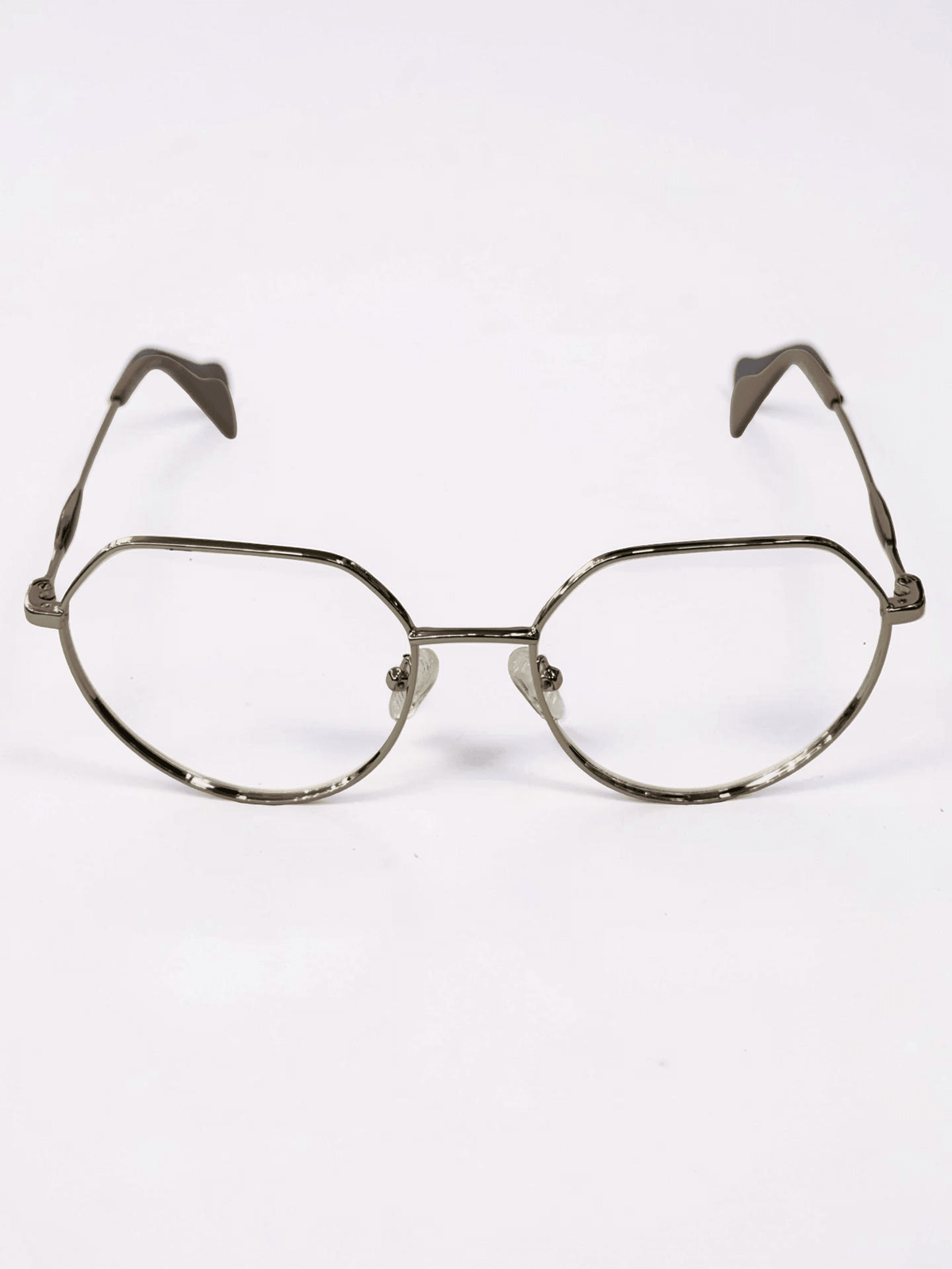 Unisex Geometric Optical Frame — Silver & Mauve | Vantos - Glow Opticals