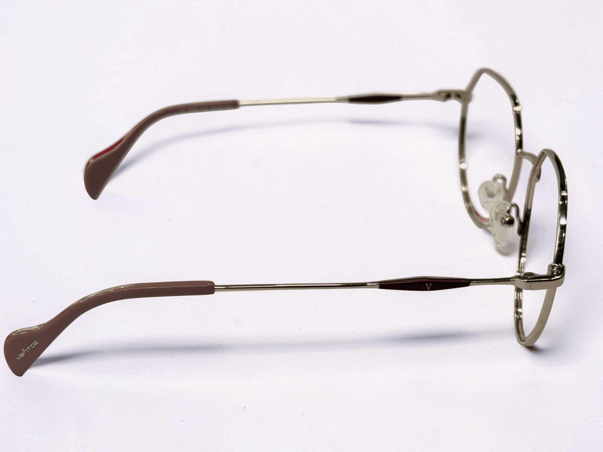 Unisex Geometric Optical Frame — Silver & Mauve | Vantos - Glow Opticals