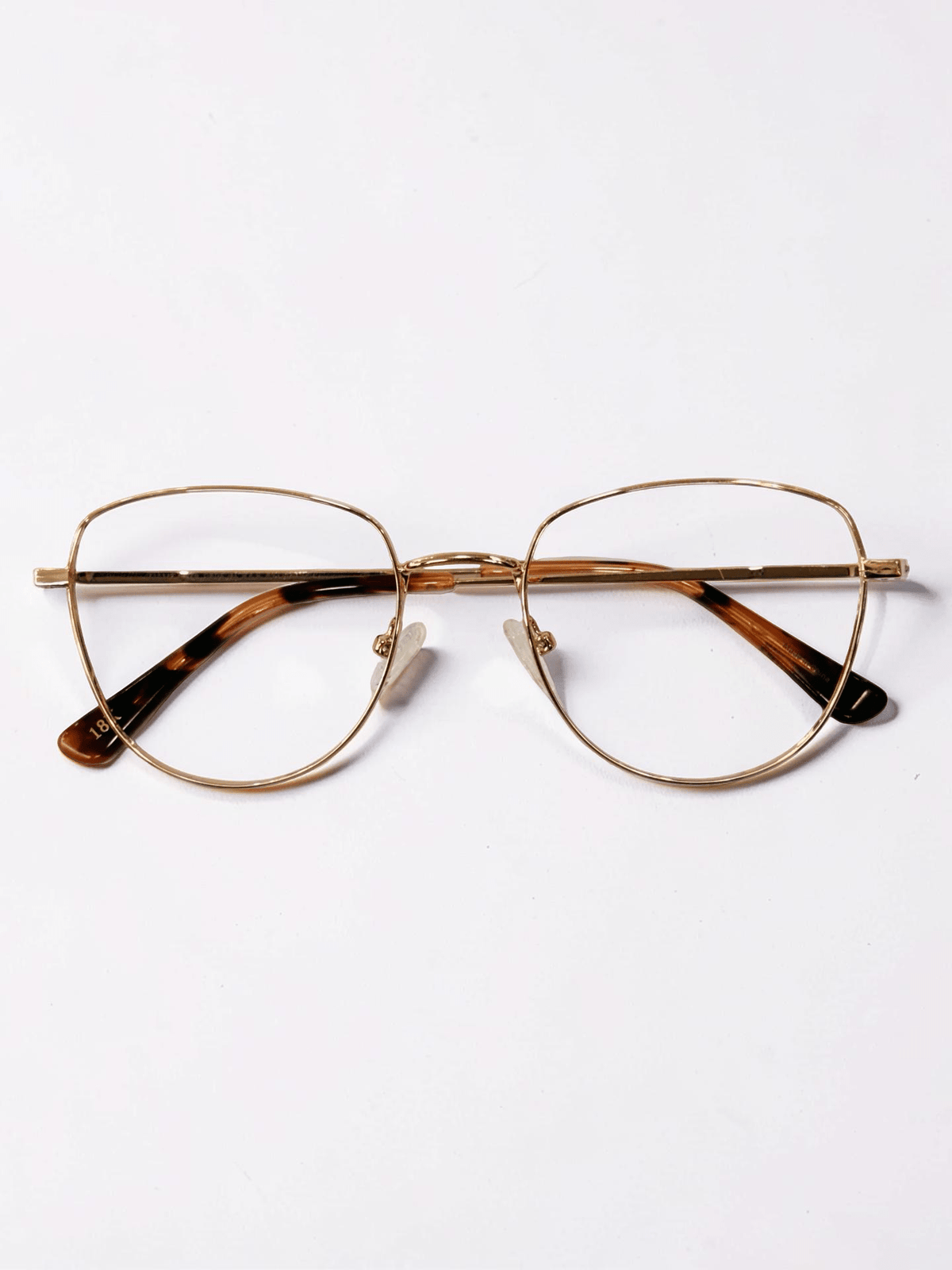 Unisex Metal Full-Frame Optical — Gold with Tortoise Tips - Glow Opticals