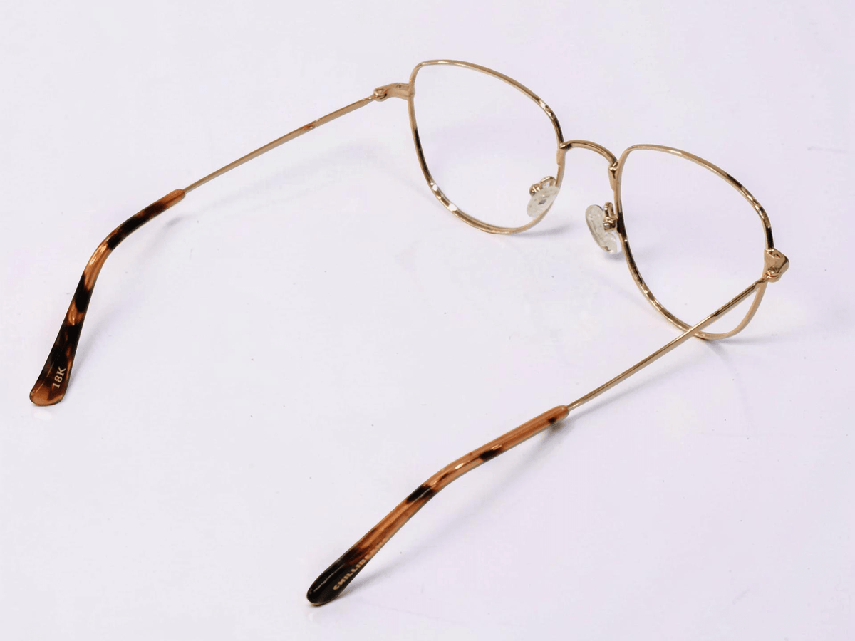 Unisex Metal Full-Frame Optical — Gold with Tortoise Tips - Glow Opticals