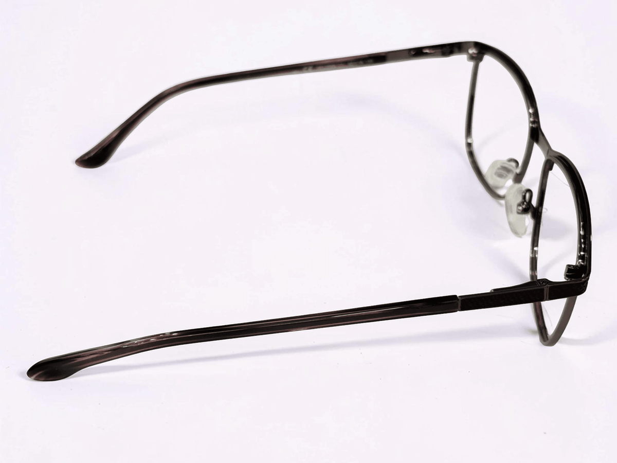 Unisex Metal Full-Rim Optical Frame — Dark Brown - Glow Opticals