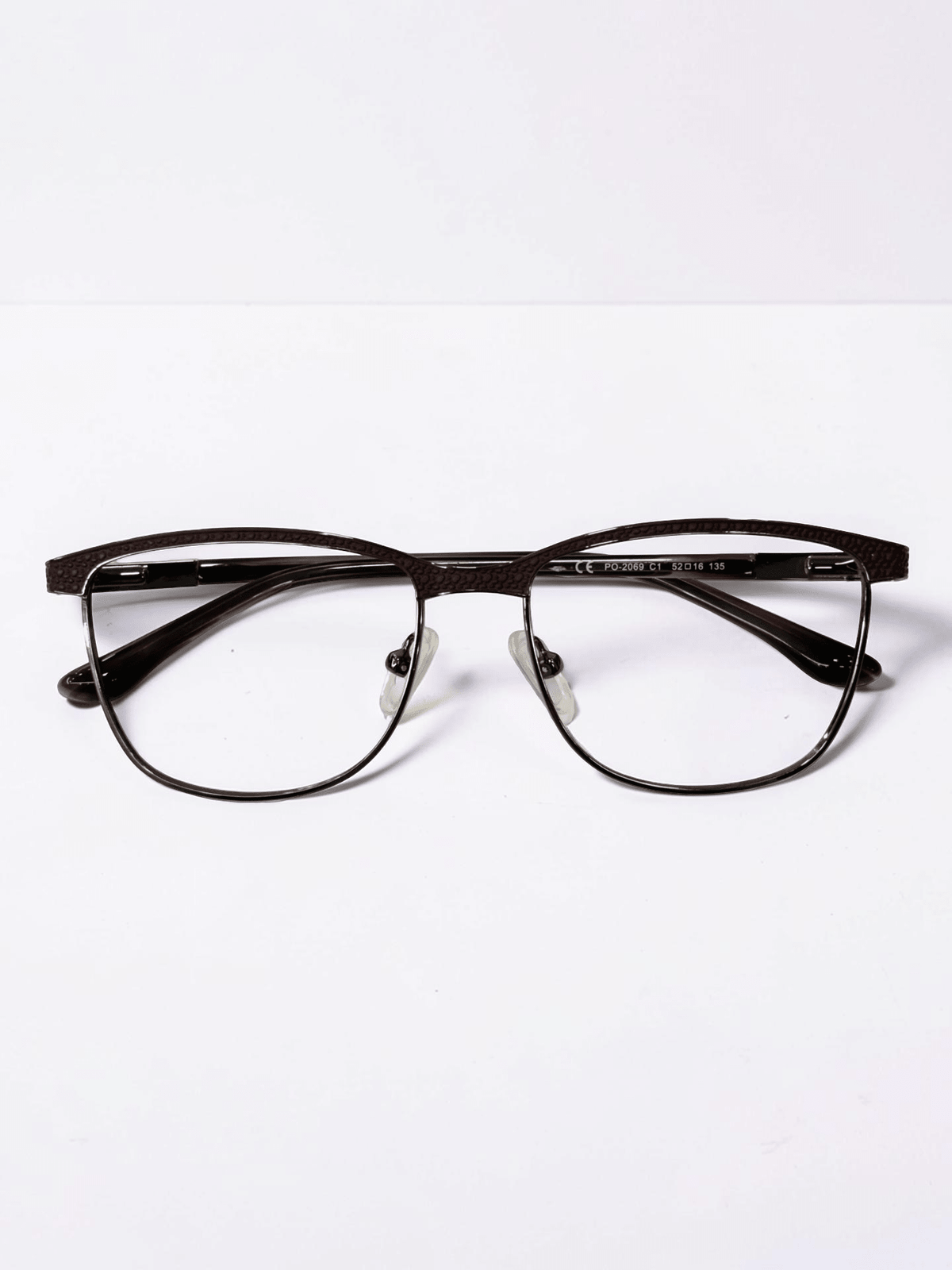 Unisex Metal Full-Rim Optical Frame — Dark Brown - Glow Opticals